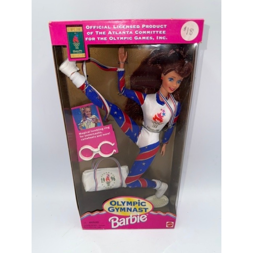 Mattel 1996 Atlanta Olympic Gymnast Barbie Doll 15125 Patriotic Stars Stripes